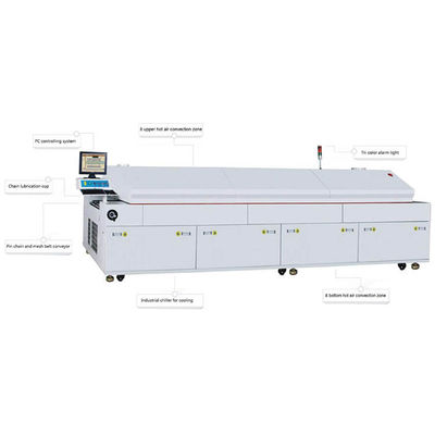 Industri SMD SMT Reflow Soldering Machine PLC Control Lebar PCB 400mm