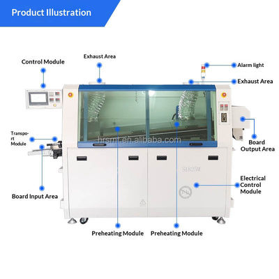 380V 60Hz SMT Mini Otomatis Dual Wave PCB Through-hole Precision Wave Soldering Machine Bebas Timah Dengan Kontrol Layar Sentuh PLC